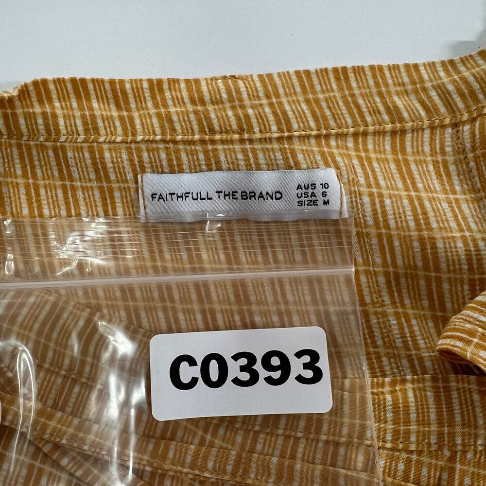 Faithfull the Brand 6 Golden Yellow Midi True Wrap Skirt Tie Waist Boho Earthy - Picture 3 of 6
